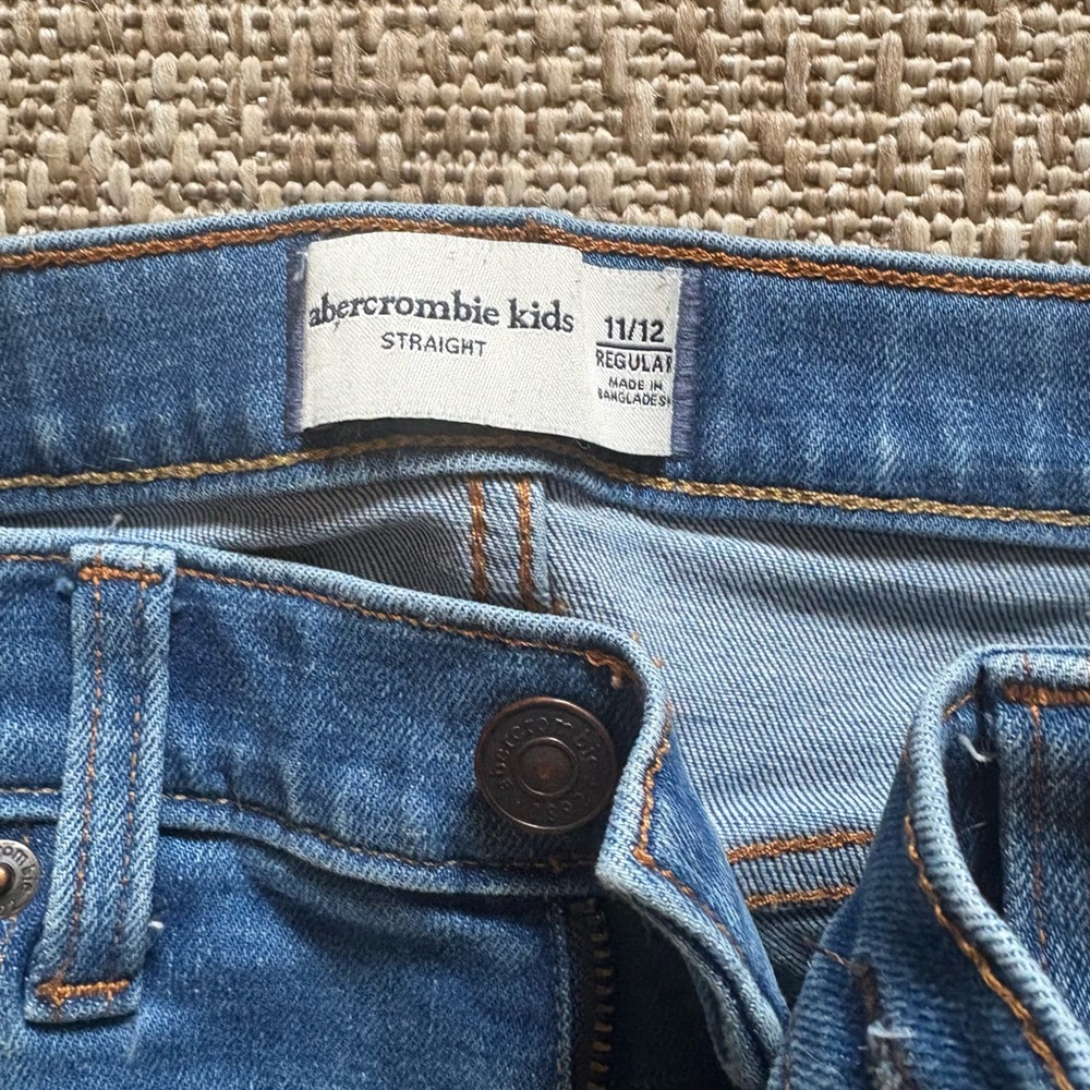 abercrombie kids light blue straight-leg jeans